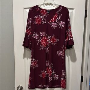 Floral Burgundy Dress